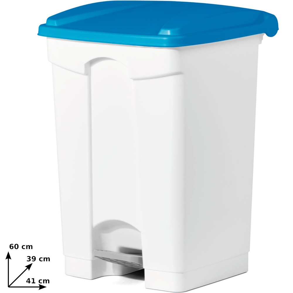 Blue plastic pedal bin 45 liters