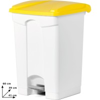 45L yellow selective sorting bin with pedal set of 3