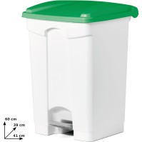 Green selective sorting pedal bin 45L set of 3