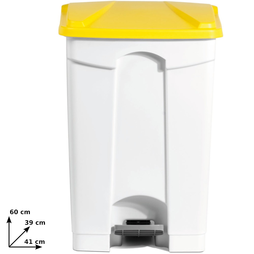 Yellow plastic pedal bin 45 liters