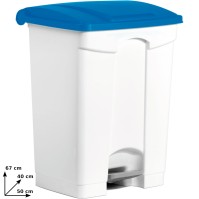 Blue pedal bins 70L plastic set of three