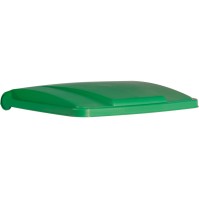 Green plastic pedal bin 70 liters (set of 3)