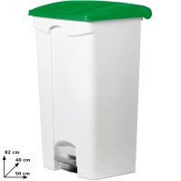 Green plastic pedal bin 90L set of 3