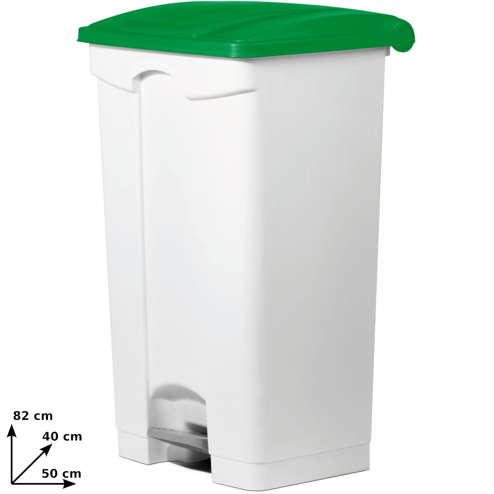 90L green plastic trash can with practical and durable pedal