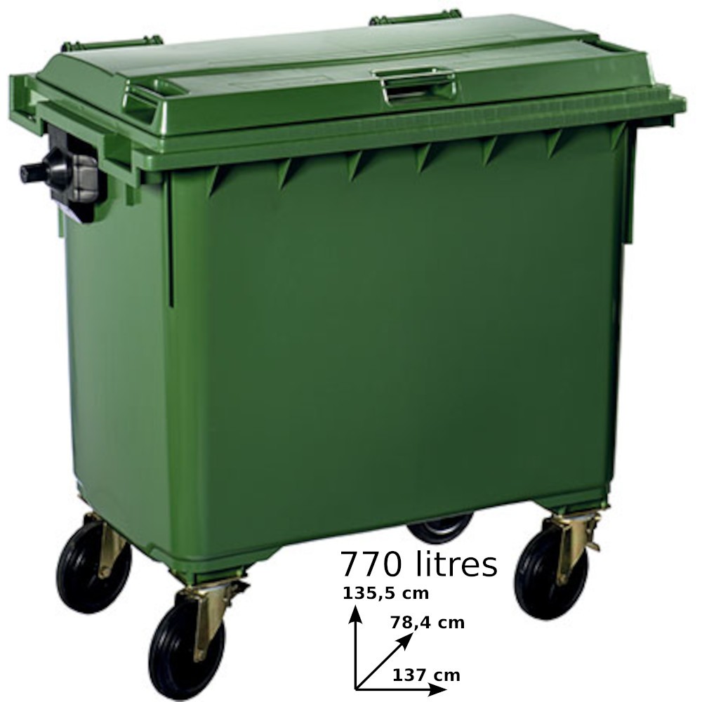 Grüner Outdoor-Container 770 Liter mobil