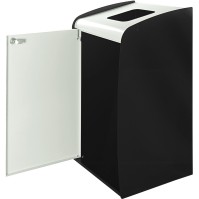 Modern waste bin with stylish white front opening