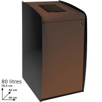 Brown waste bin with elegant and practical front opening