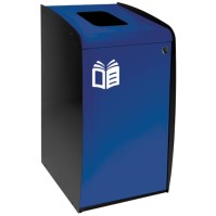 Blue waste terminal with front opening for easy sorting