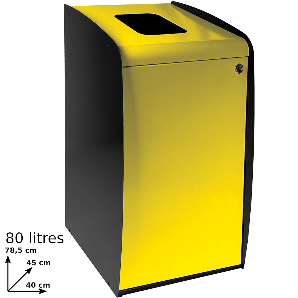 Yellow waste terminal with front opening for easy deposit