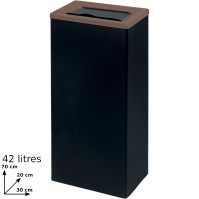 Brown 42L recycling bin with tri-selective rectangular hatch