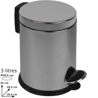 Compact round stainless steel trash cans set of 8 pieces