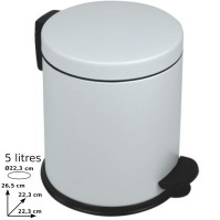 Round trash can 5L white set of 8 pieces