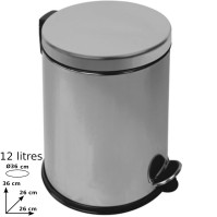 Round stainless steel trash can 12L set of 6 elegant