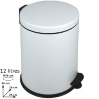 White round trash cans 12L set of 6 pieces