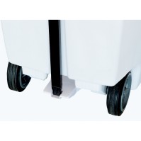 Mobile plastic pedal container 120L elegant white