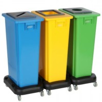 Graue Papieröffnung für Recyclingbehälter 60L 80L