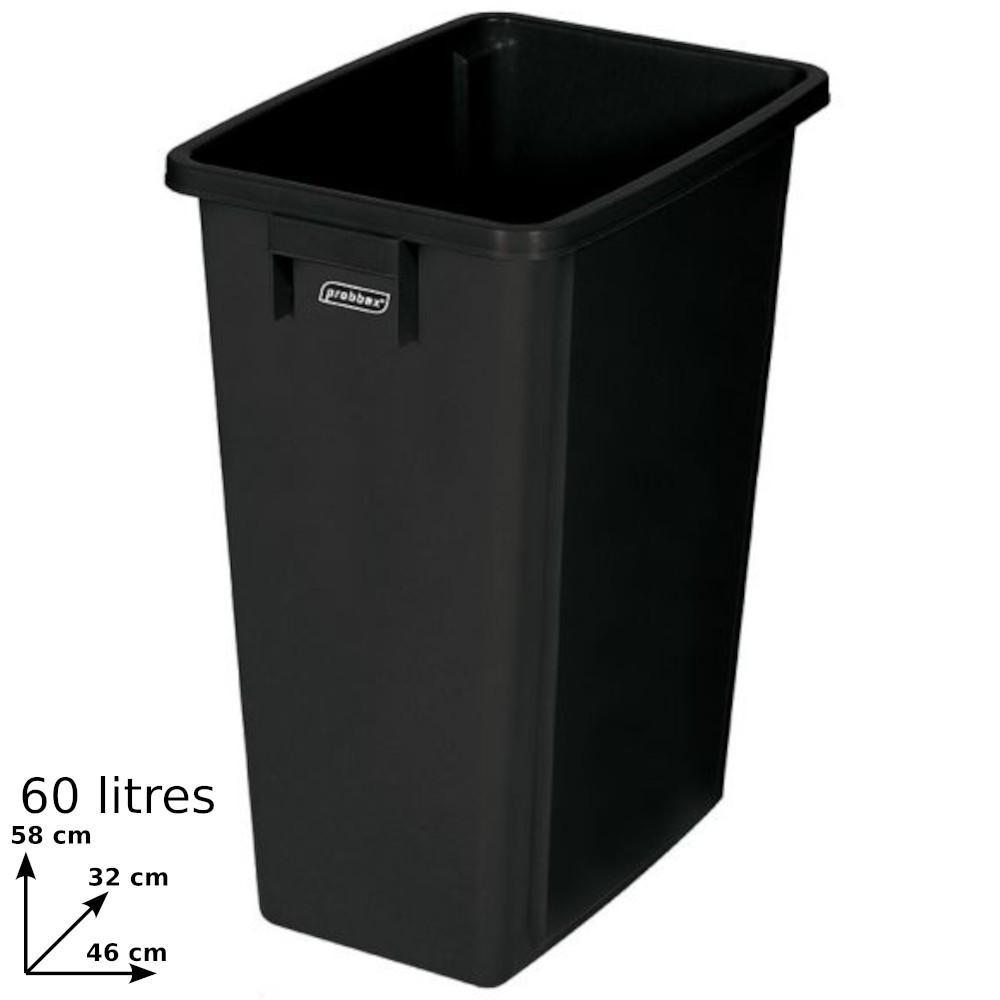 60L black recycling bin for efficiently collected waste