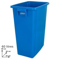 Practical 60L blue recycling collector for selective sorting