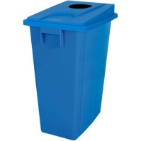 60L blue plastic recycling bin for selective sorting