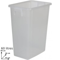 60L translucent recycling collection bin, practical ecological storage.