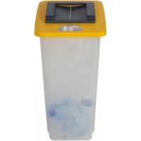 Practical translucent 60L recycling bin for selective sorting