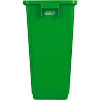 Green recycling bin 60L robust plastic for sorting waste