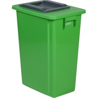 Practical 60L green recycling bin for sustainable collection