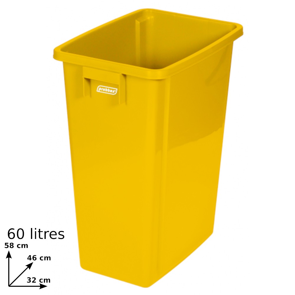 60L yellow recycling bin practical durable efficient selective sorting