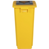 60L yellow recycling bin practical and robust exterior interior