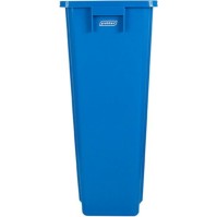 Blauer 80-Liter-Recyclingbehälter für wiederverwertbare Abfälle im Innen- und Außenbereich