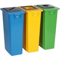 Recycling bin 80L blue robust plastic practical outdoor