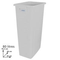 Recycling collection bin 80L translucent practical and ecological