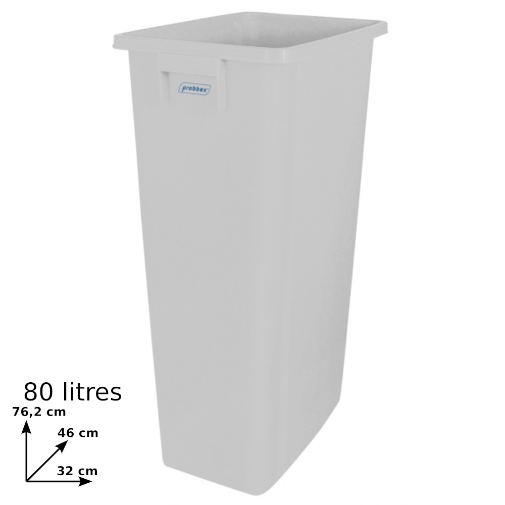 Recycling collection bin 80L translucent practical and ecological