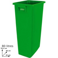 Elegant green 80L recycling collector practical for selective sorting