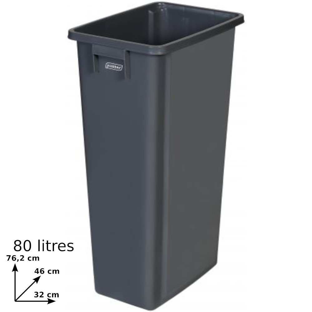 Grauer 80-Liter-Recyclingbehälter für effiziente selektive Sortierung