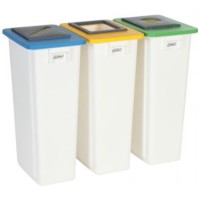 Practical and modern white 80L recycling collector.