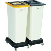 80L white recycling bin for waste collection