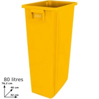 80L yellow recycling bin for recyclable collectable waste