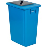 Blauer 60-Liter-Recyclingbehälter, konfigurierbar für selektive Sortierung