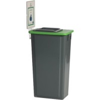 Modern and functional configurable 60L gray recycling bin