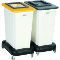 Practical and modern configurable 60L white recycling bin