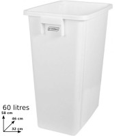 Practical and modern configurable white 60L recycling bin