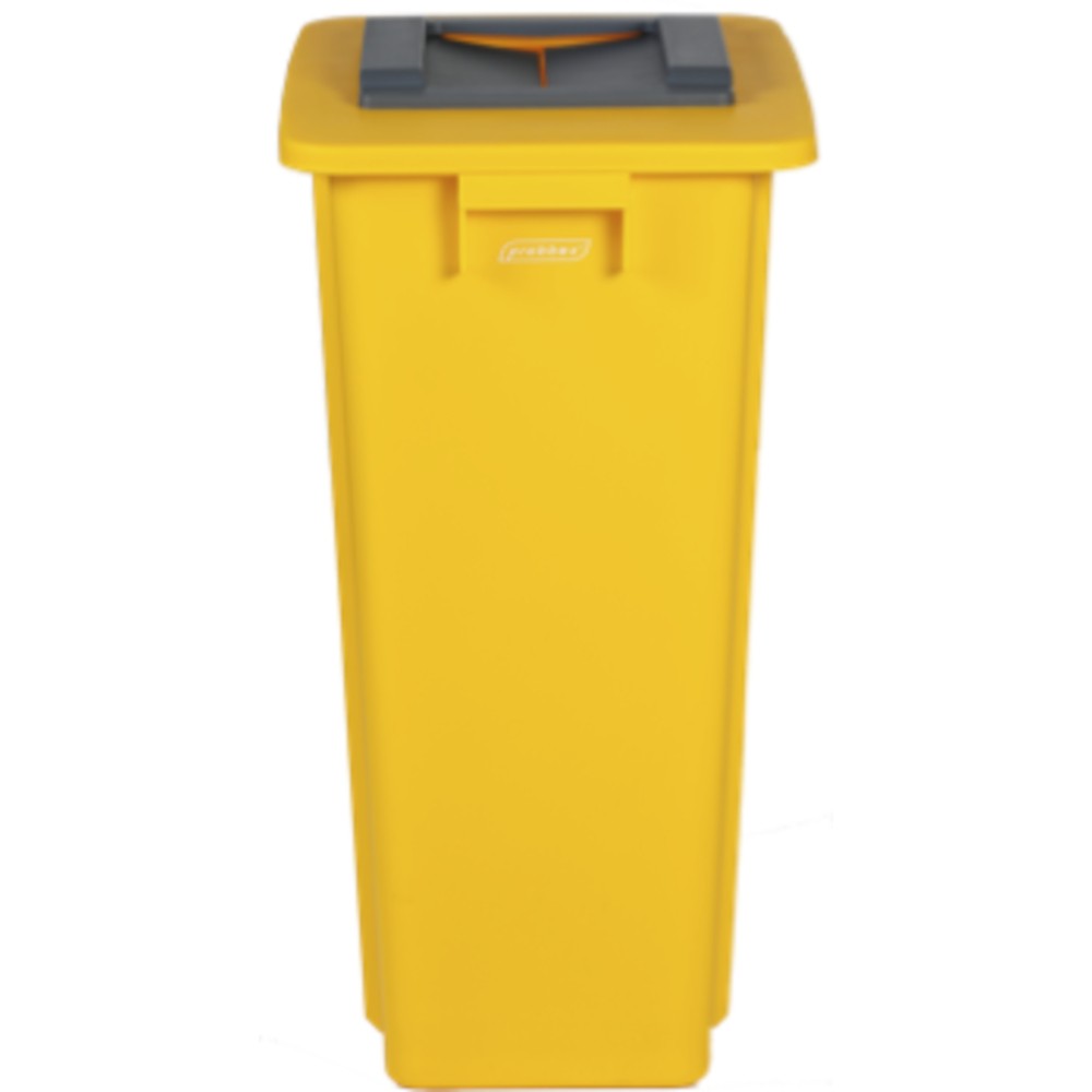 Practical and durable configurable 60L yellow recycling bin