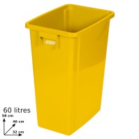 Gelber 60-Liter-Recyclingbehälter, konfigurierbar für selektive Sortierung