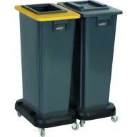 Grauer 80-Liter-Recyclingbehälter, praktisch und robust, konfigurierbar