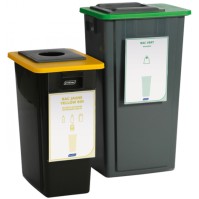 Robust and practical configurable 80L gray recycling bin