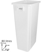 Configurable 80L white recycling bin for recyclable waste