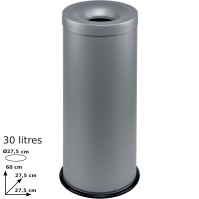 30L fire-resistant trash can, modern design, office security.