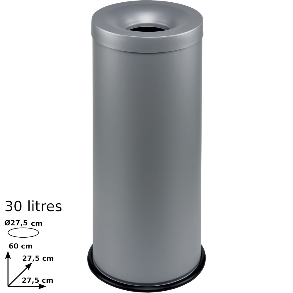 30L fire-resistant trash can, modern design, office security.