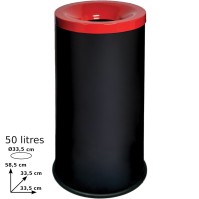 Tri-selective black-red fire-resistant bin 50 liters